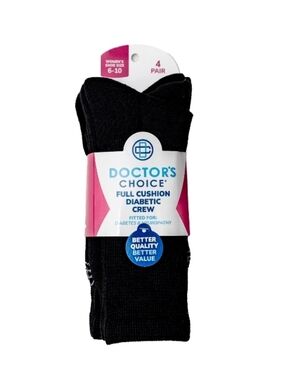 Full Cushion Diabetic Crew Socks - 4 Pair